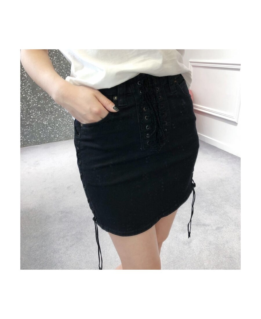 Ben Taverniti Unravel Project Straddle Denim Skirt In Black
