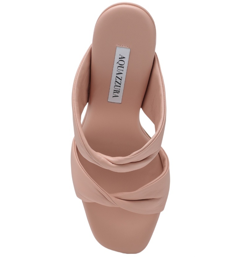 Aquazzura Square Toe Muller Shoes In Pink
