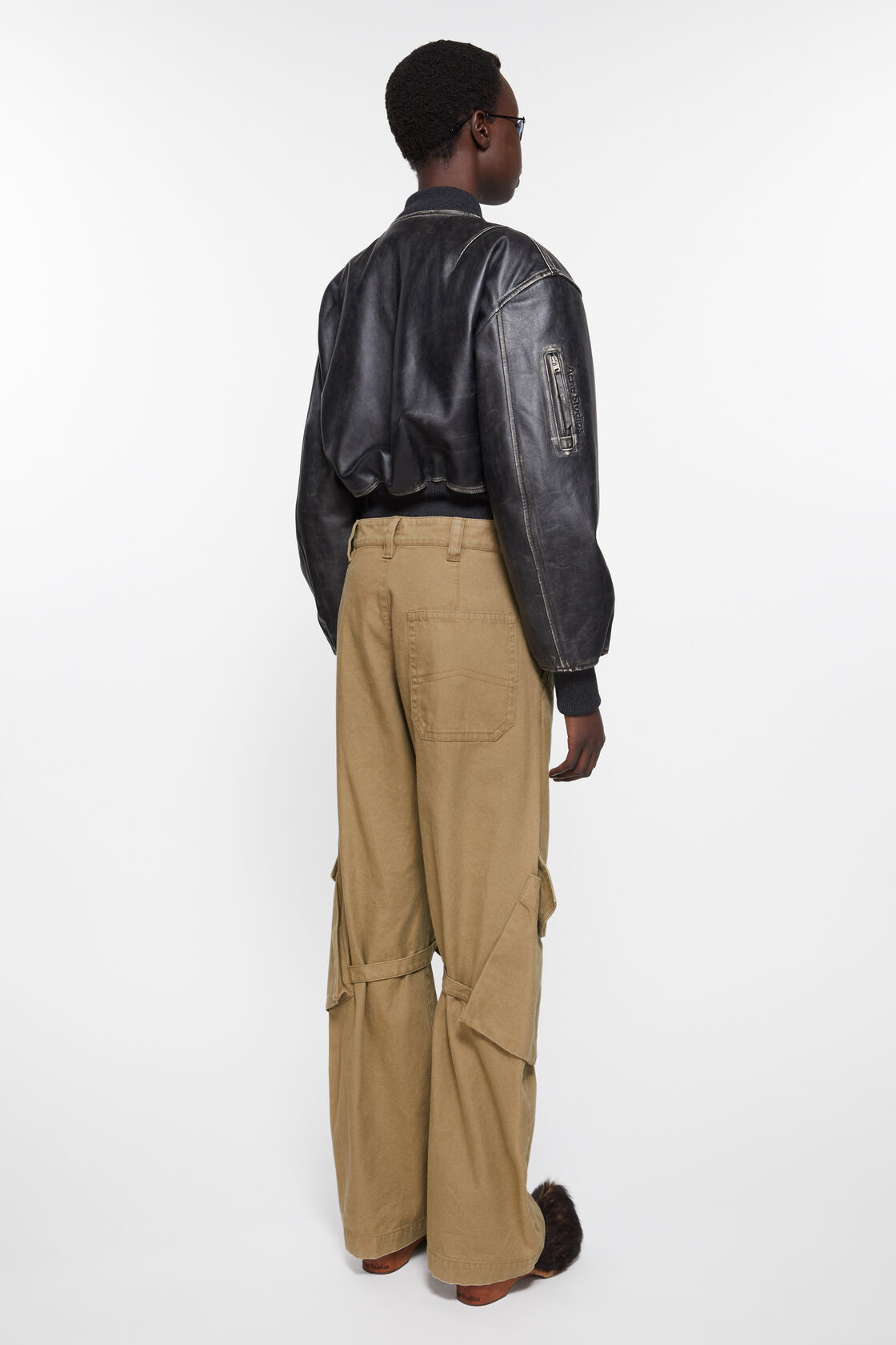 Acne Studios Straight Cotton Cargo Trousers In Green