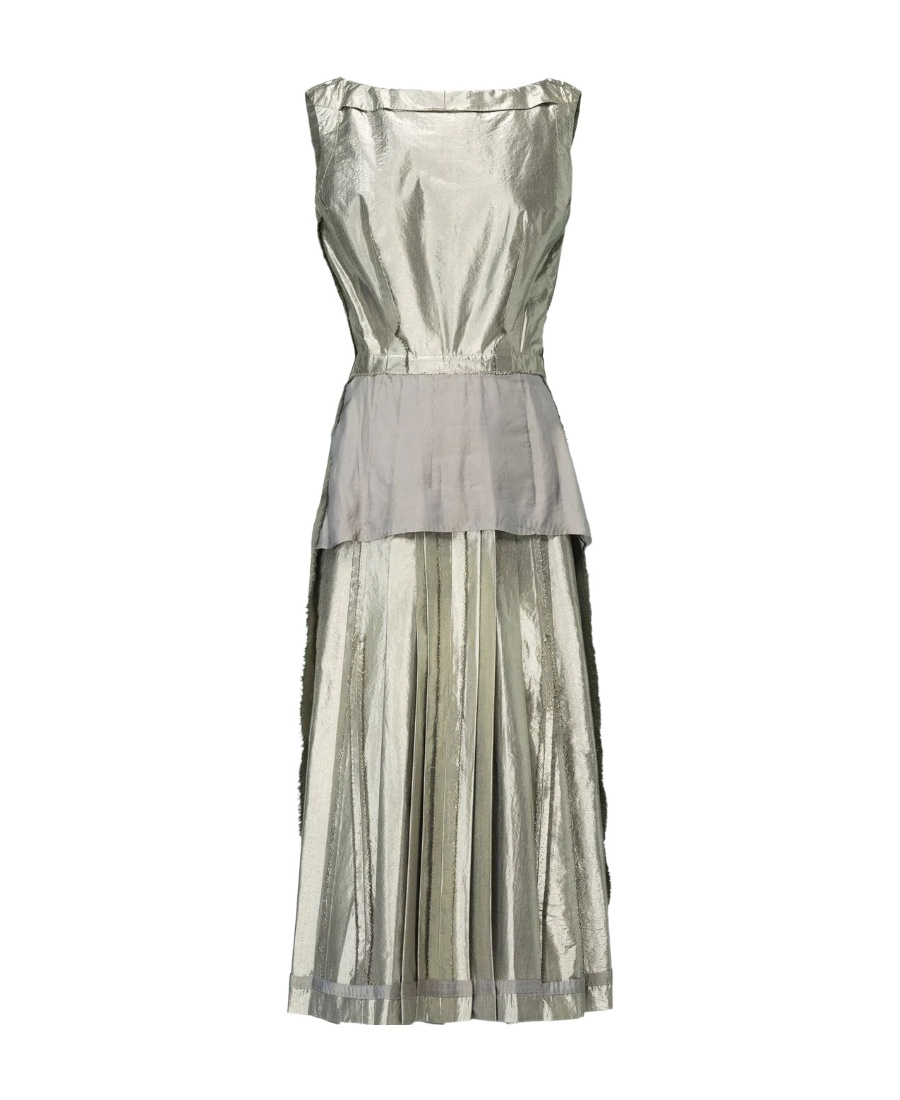 Maison Margiela Laminated Dress Dresses Silver In Gray