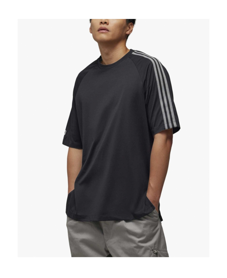 Y-3 3-stripes Cotton-blend Jersey T-shirt In Black