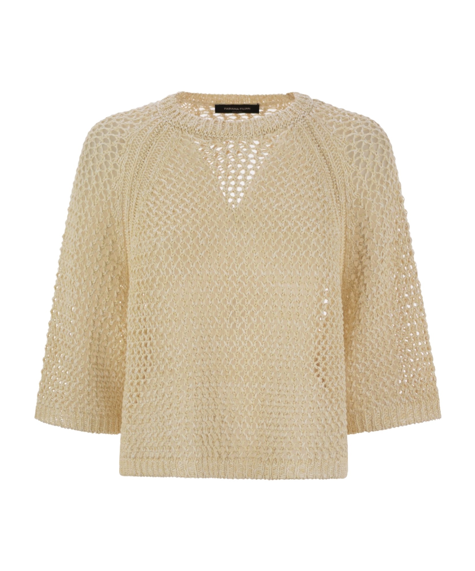 Fabiana Filippi Round Neck Sweater In Nude