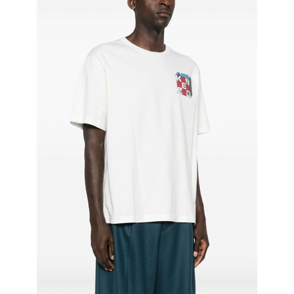 Kenzo Kube Logo-print T-shirt In White