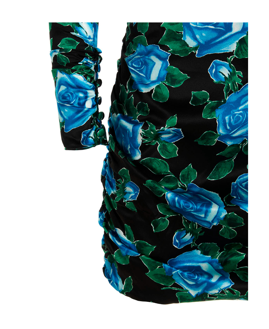Alessandra Rich Silk Mini Dress In Black