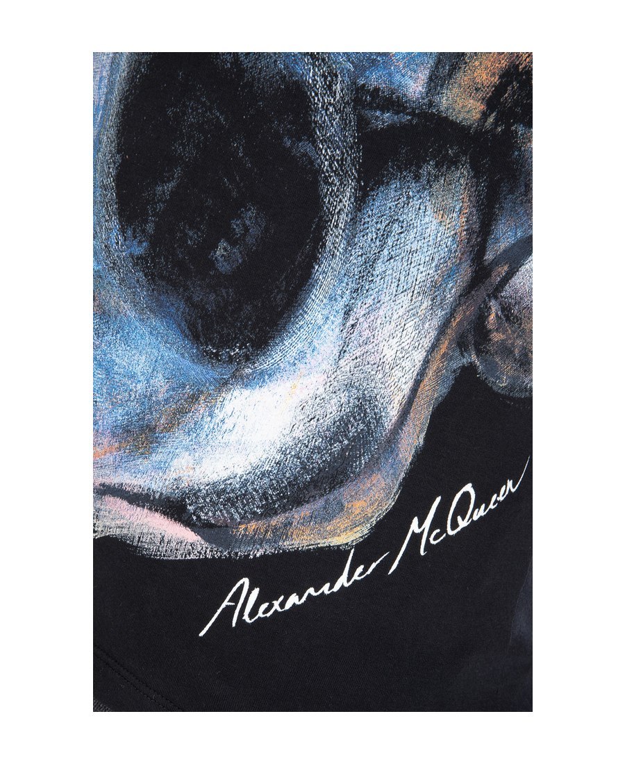 Alexander Mcqueen Skull Graffiti T-shirt In Black