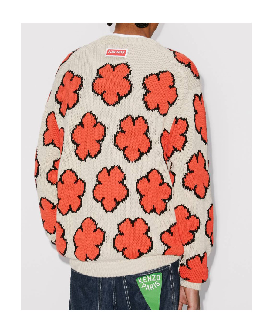 Kenzo Long-sleeved Round-neck Sweater In Nude