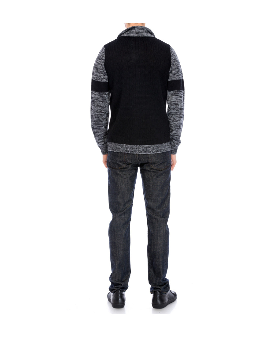 Ea7 Knitted Cardigan In Black