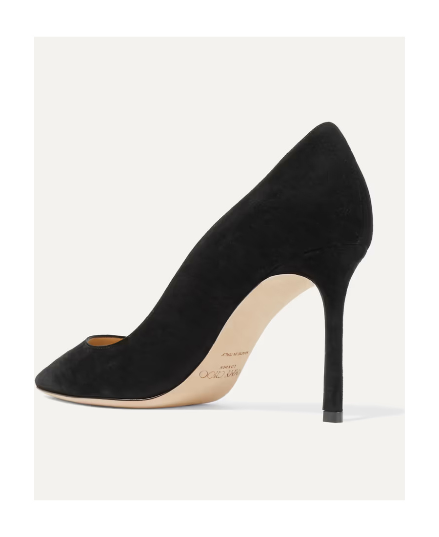 Jimmy Choo Romy 85 Spitze Pumps Aus Schwarzem Leder Mit Eidechsen-print In Black