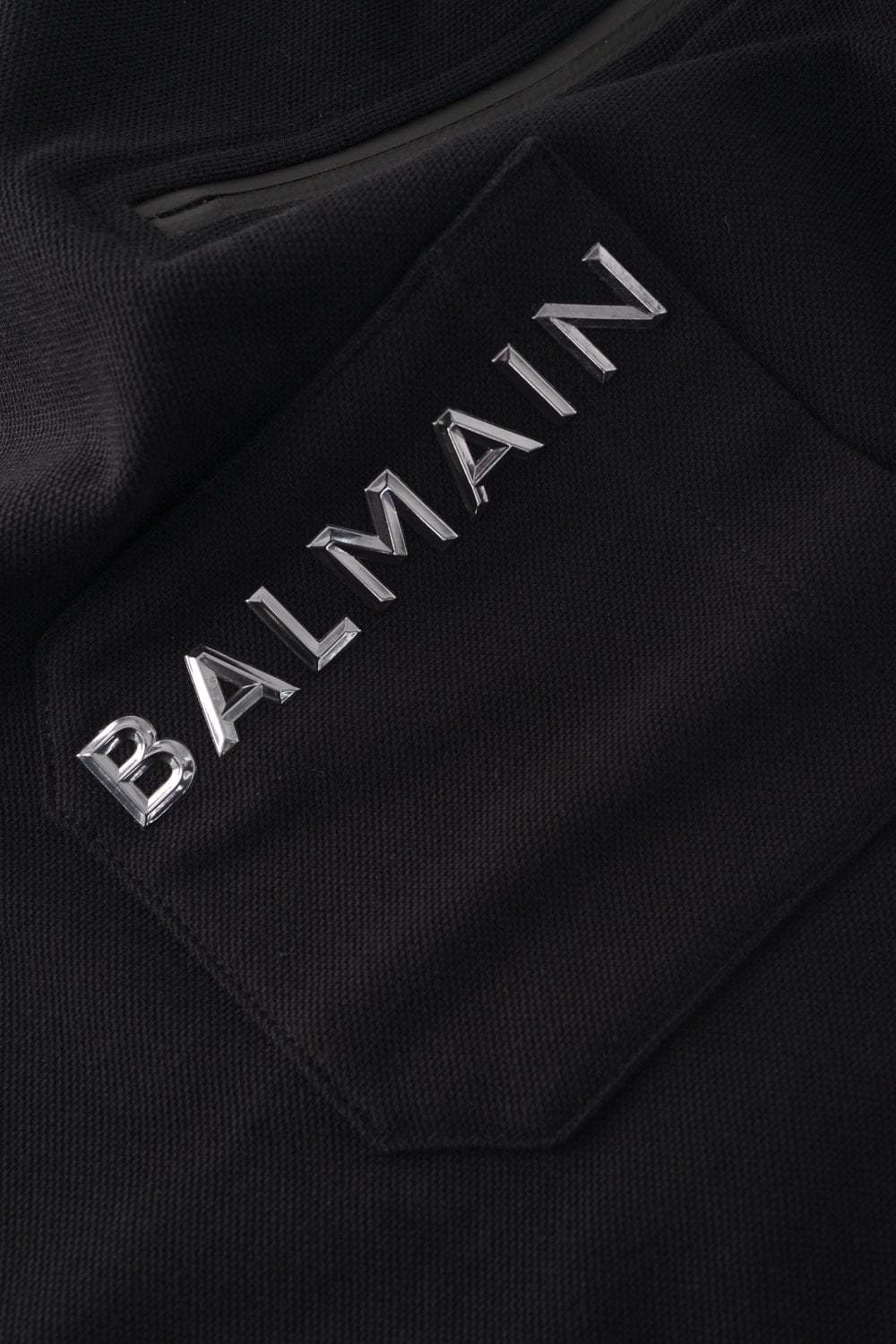 Balmain Laminato Logo-lettering Polo Shirt In Black