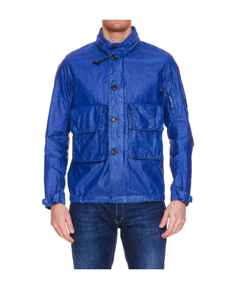 C.p. Company Front Button-fastening Jacket In Blue