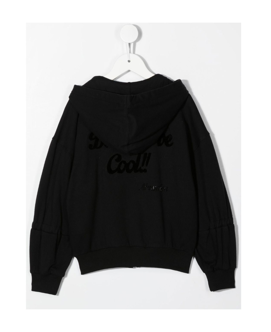 Monnalisa Logo Patch Hoodie In Black