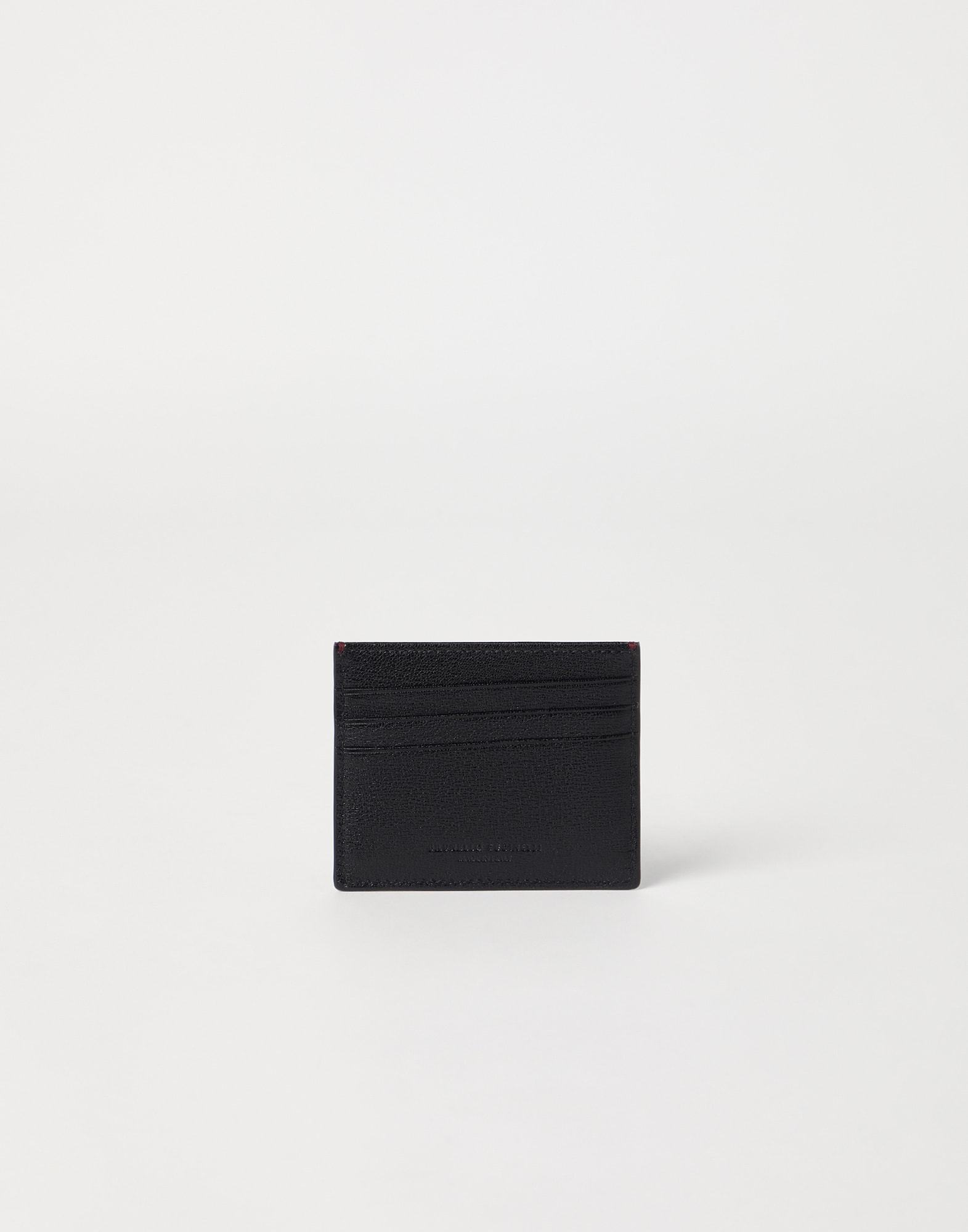 Brunello Cucinelli Leather Cardholder In Black