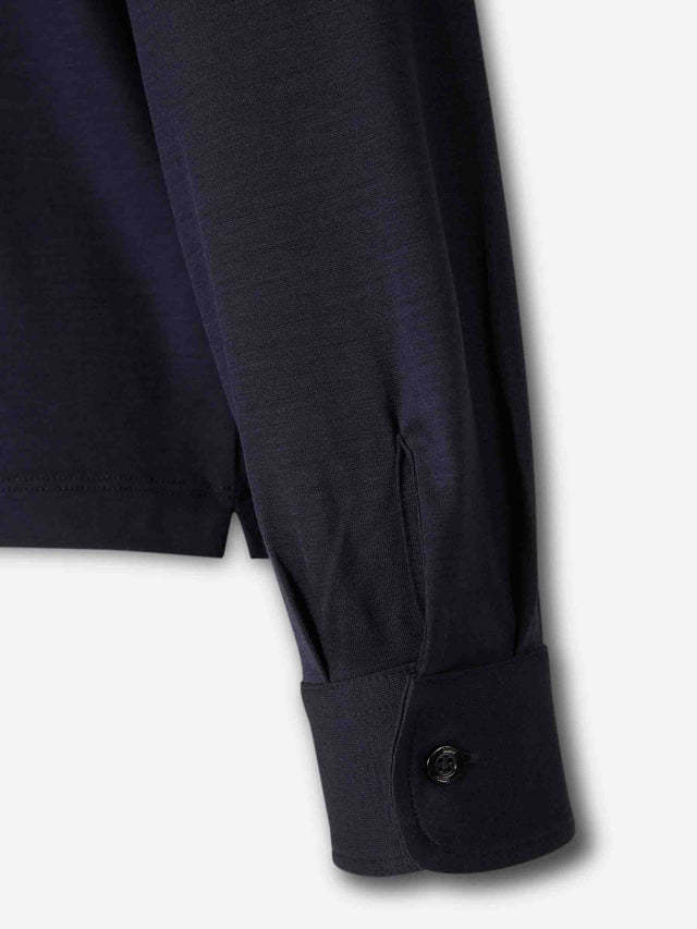 Herno Resort Polo Shirt In Soft Wool Knit In Blue