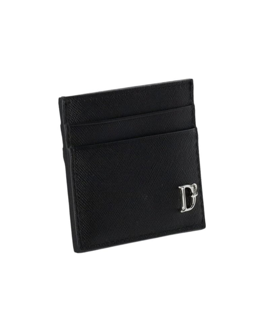 Dsquared2 Logo-plaque Leather Wallet In Black
