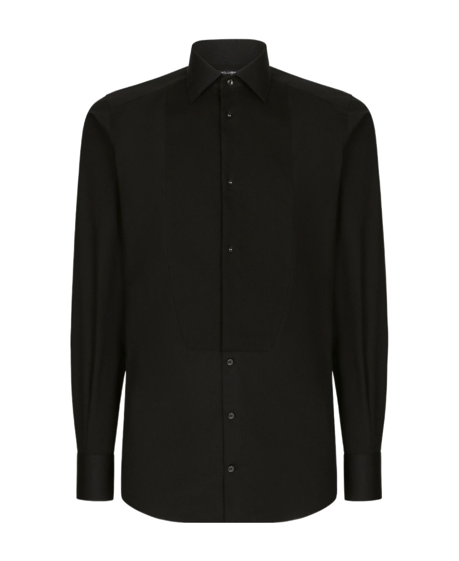 Dolce & Gabbana Linen Hawaiian Shirt With Dg Hardware In Black