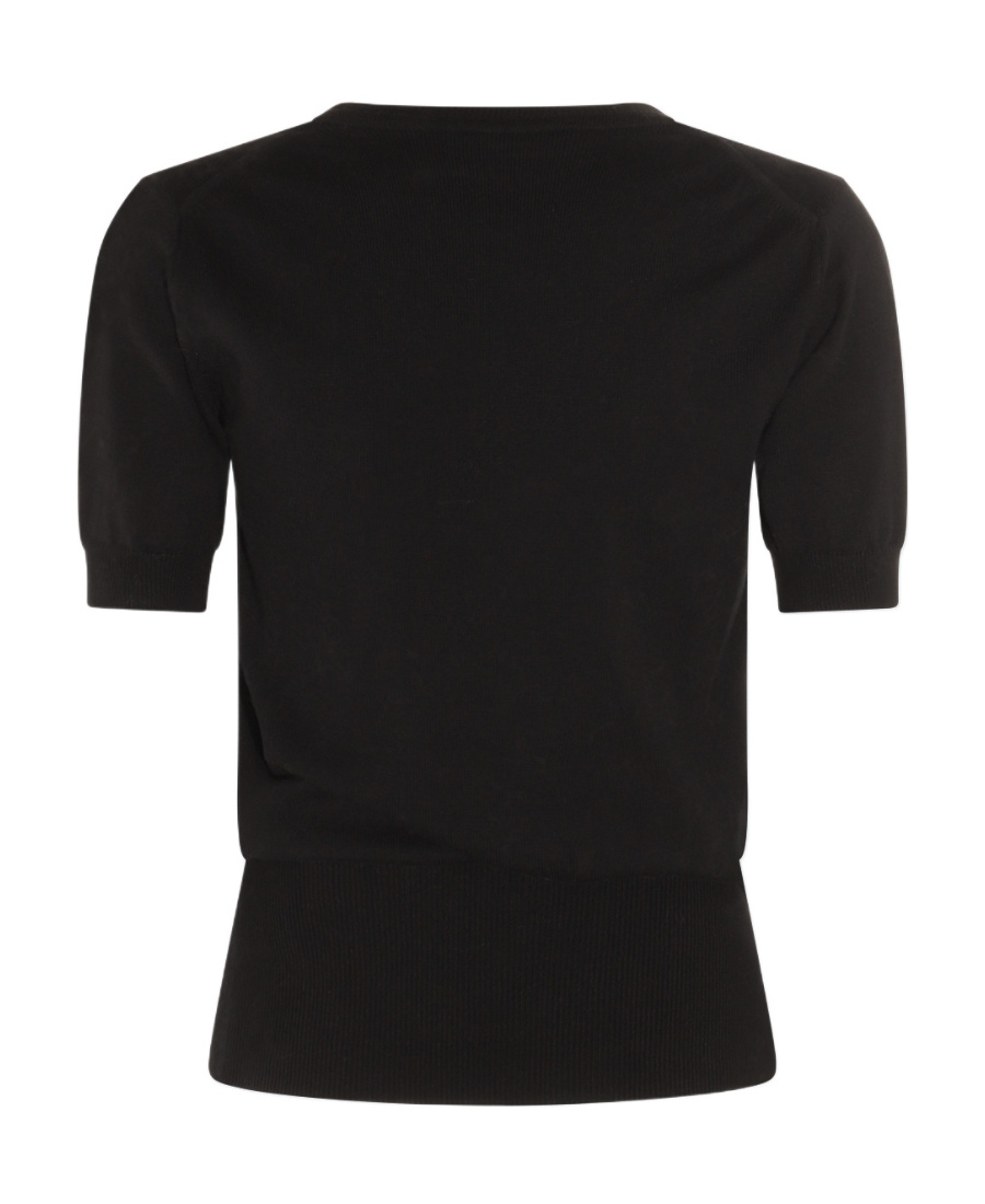 Vivienne Westwood Orb Embroidered Short-sleeved Knit Top In Black