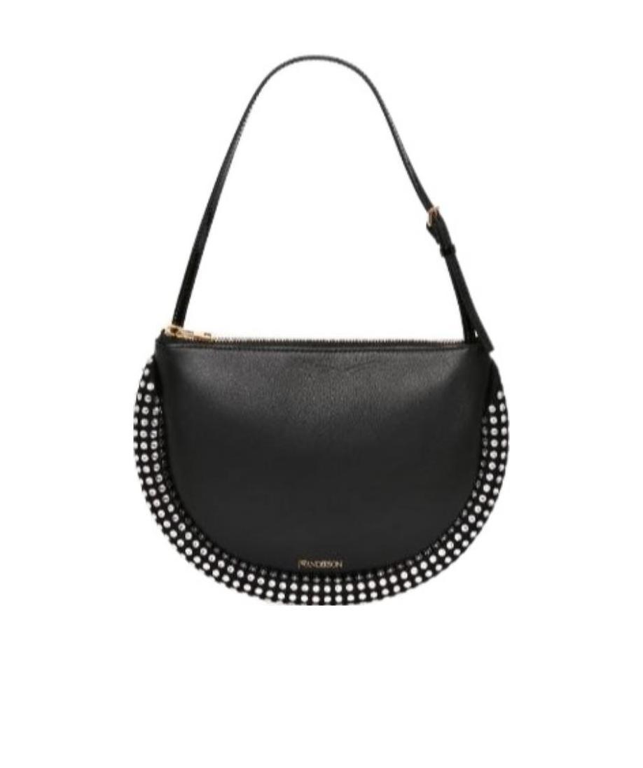Jw Anderson Bumper-moon Shoulder Bag With Crystals In Black