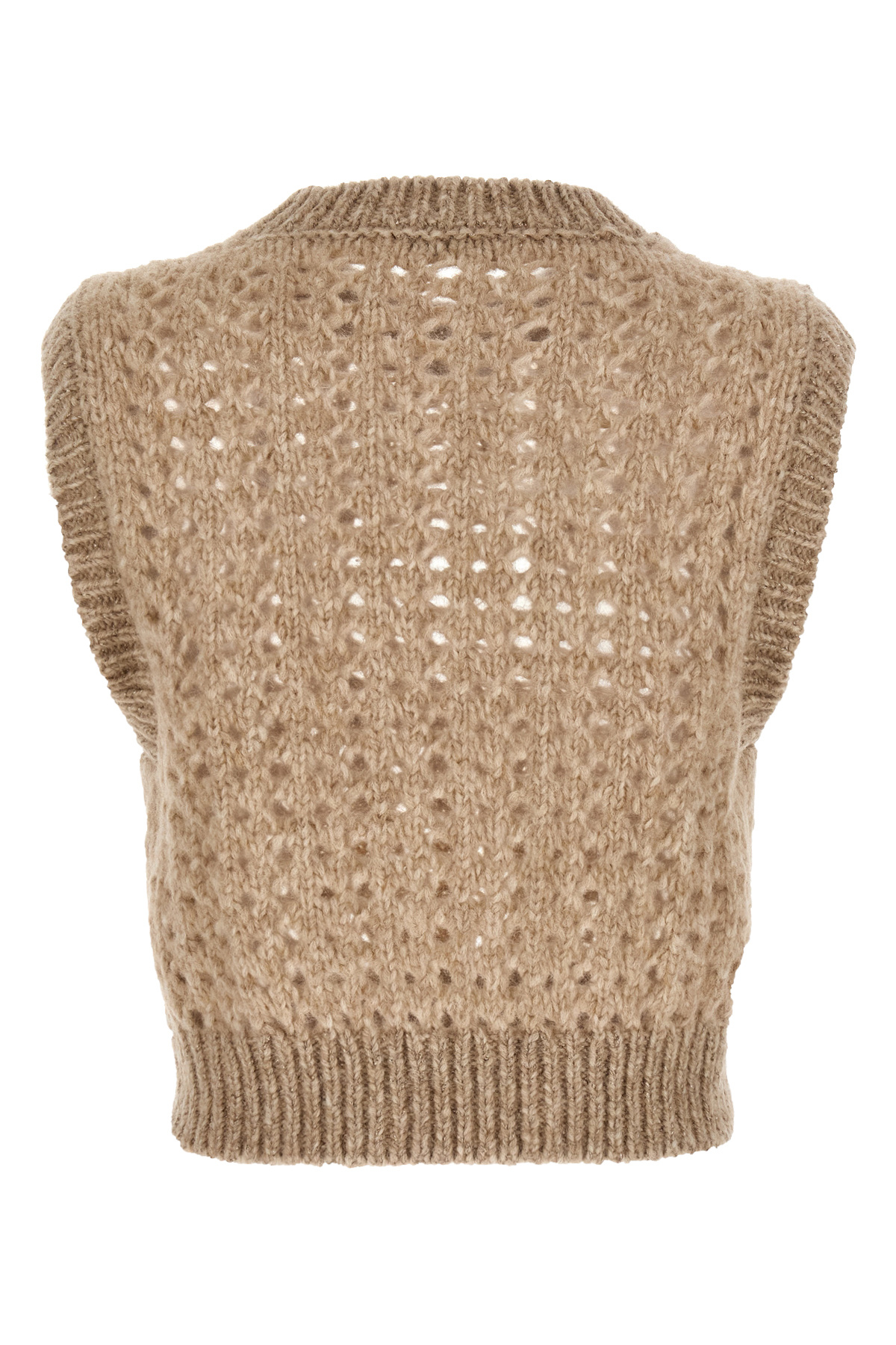Peserico Fishnet Waist Coat In Neutral