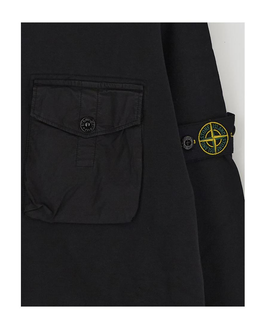 Stone Island Long-sleeve Cotton Sweatshirt In Black