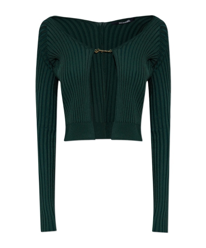 Jacquemus Logo-plaque Logo-plaque Cardigan In Black