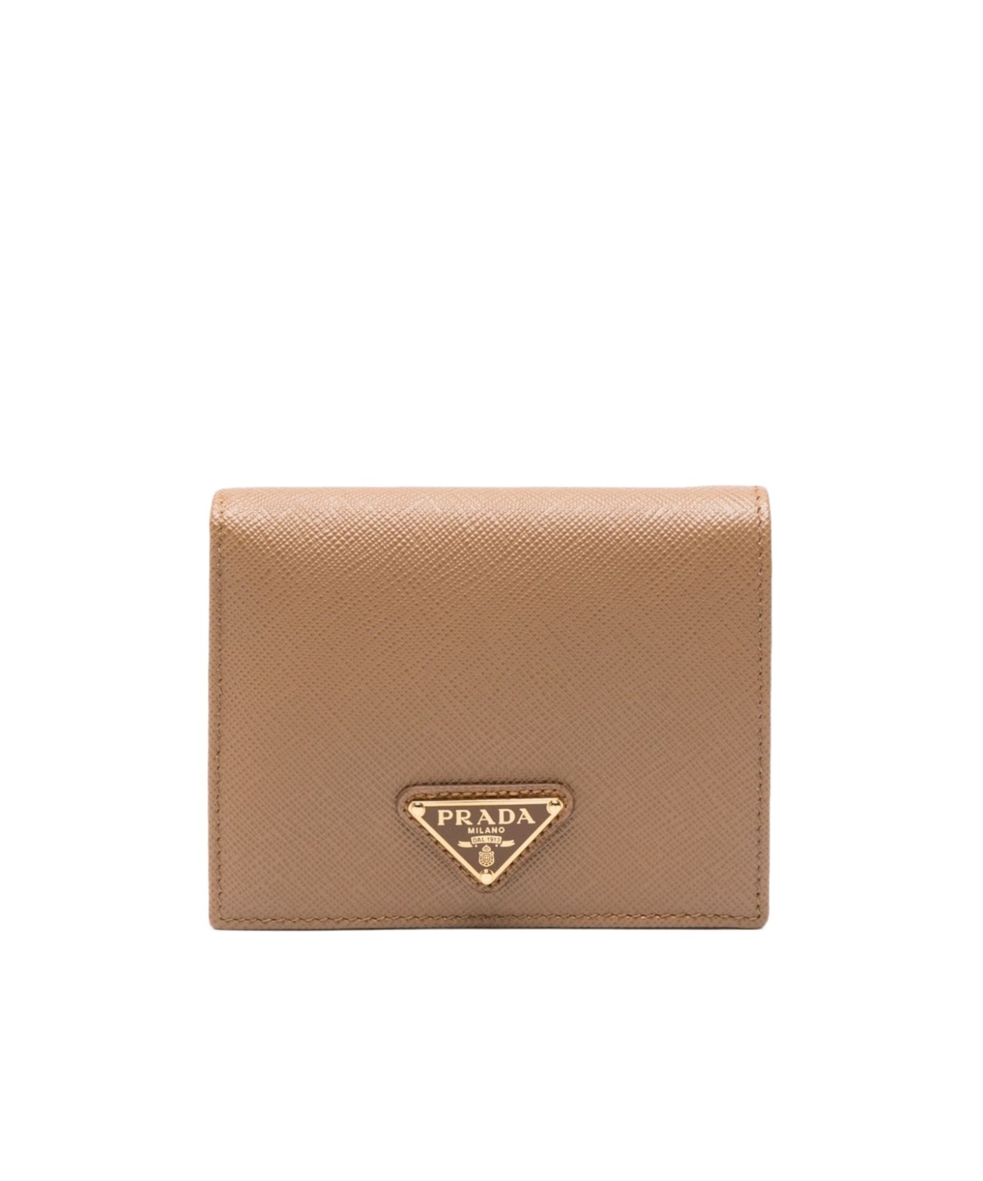 Prada Saffiano-leather Bi-fold Wallet In Brown