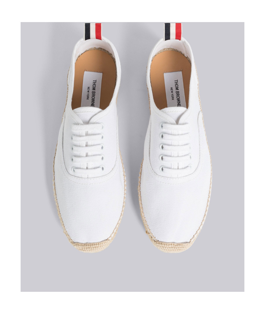 Thom Browne Jute-sole Lace-up Sneakers In White