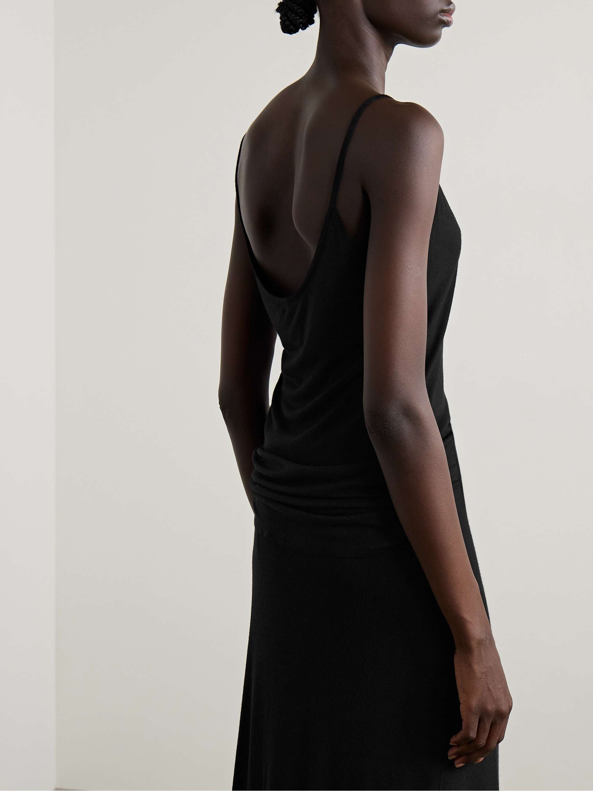 Khaite Rib Knitted Vest In Black