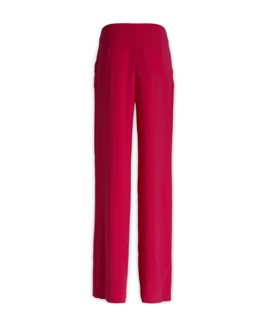 Giorgio Armani High Waist Wide Leg Trousers With Golden Buttons In Red