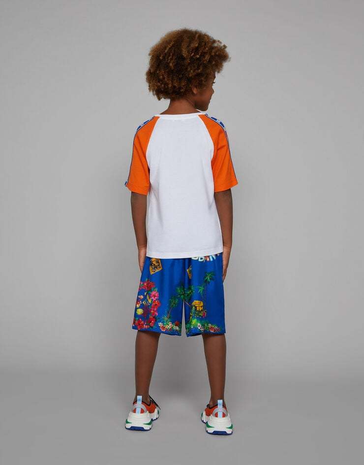 Dolce & Gabbana Hawaiian-print Bermuda Shorts In Blue