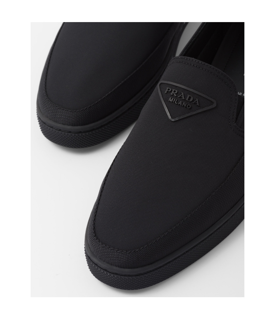 Prada Nylon Slip-on Sneakers In Black