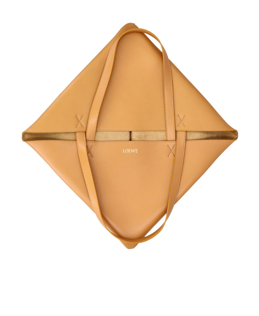 Loewe Xl Puzzle Fold Leather Tote Bag In Black