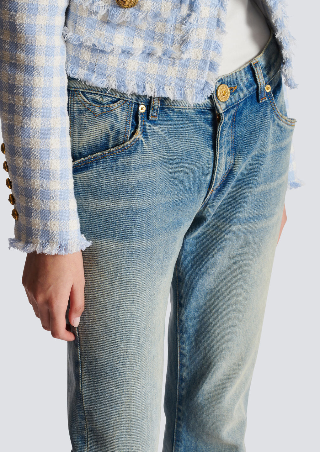 Balmain Western Bootcut Jeans In Green