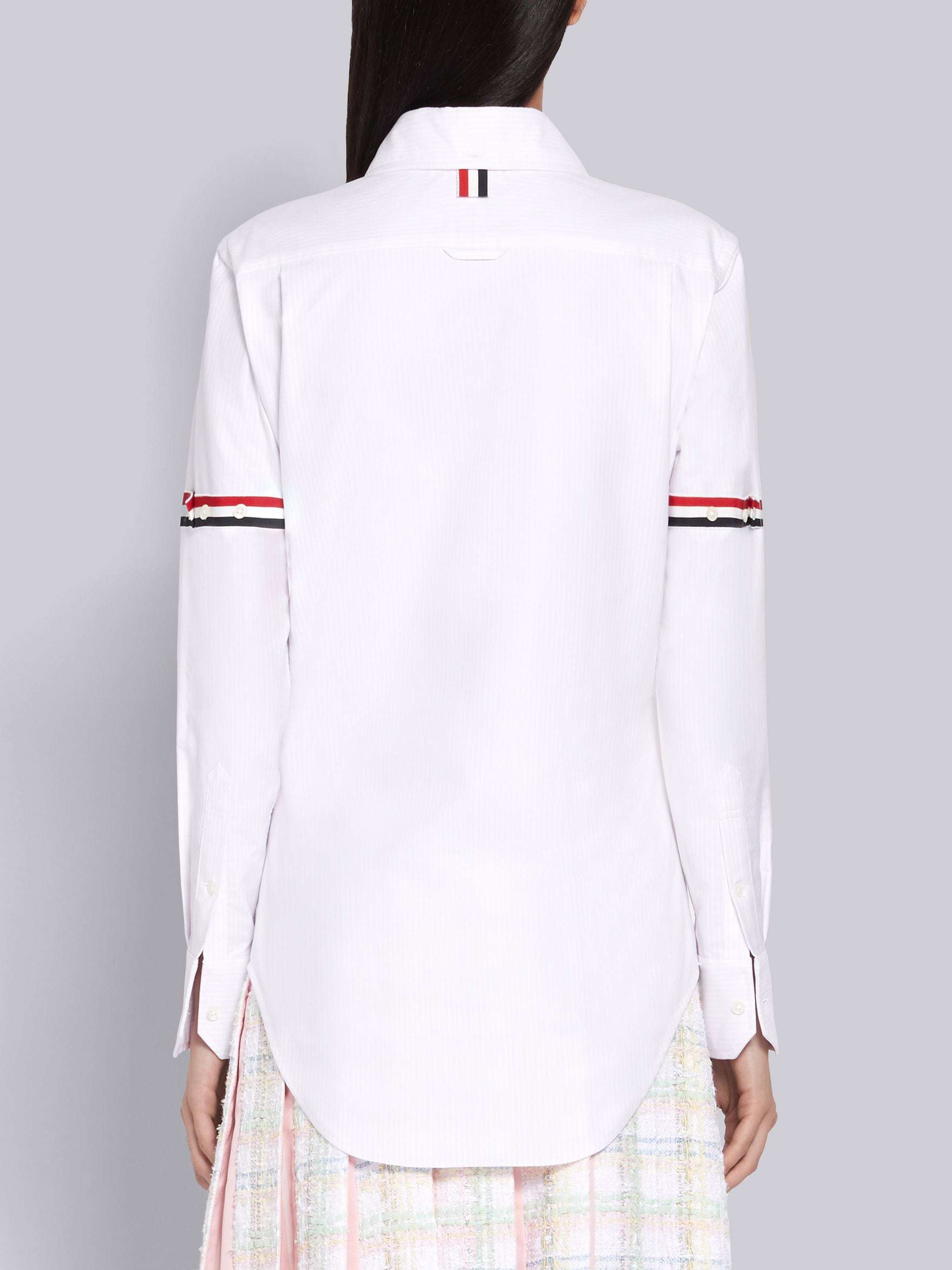 Thom Browne Grosgrain Armband Oxford Shirt In Pink