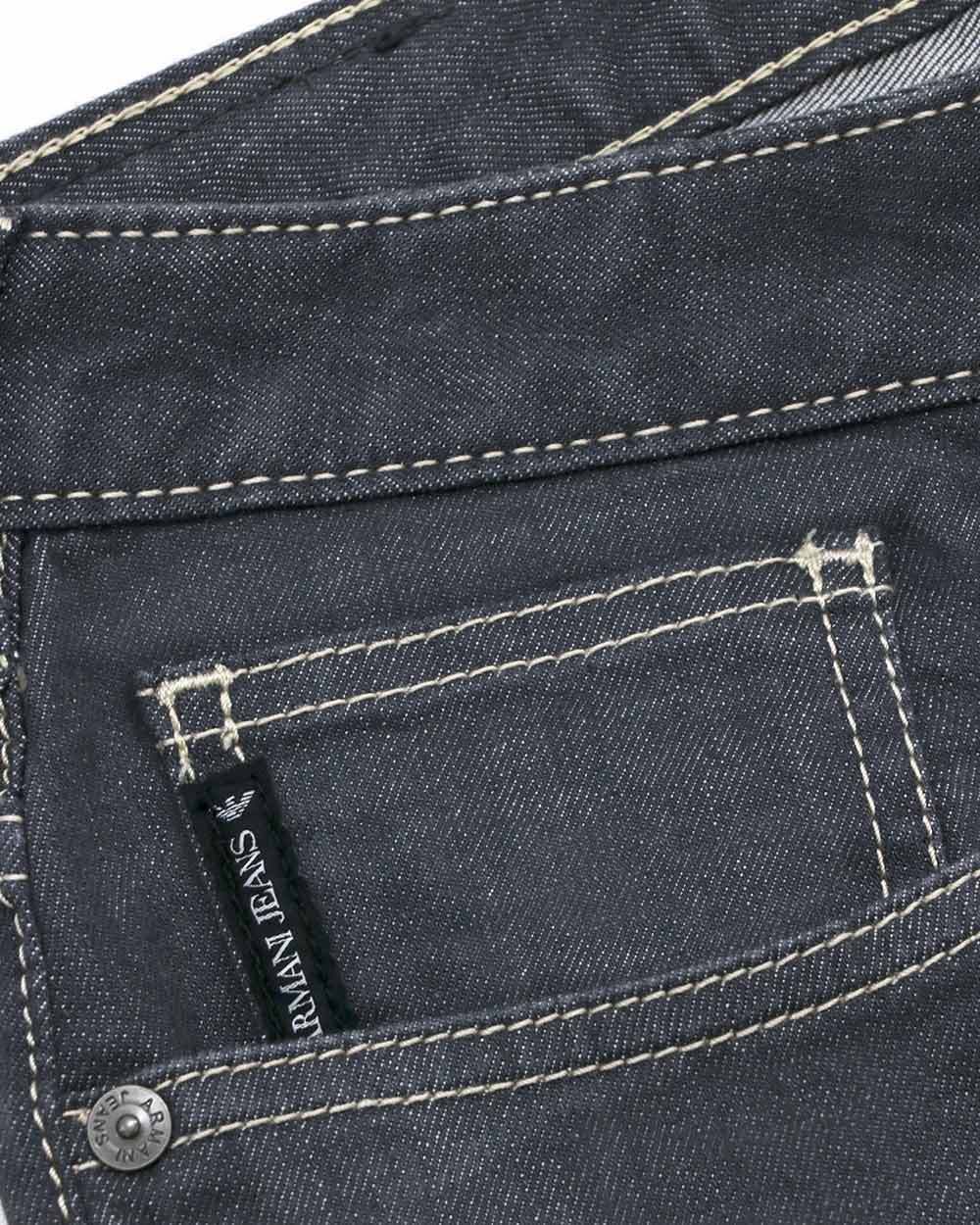Shop Armani Collezioni Logo Jeans In Black