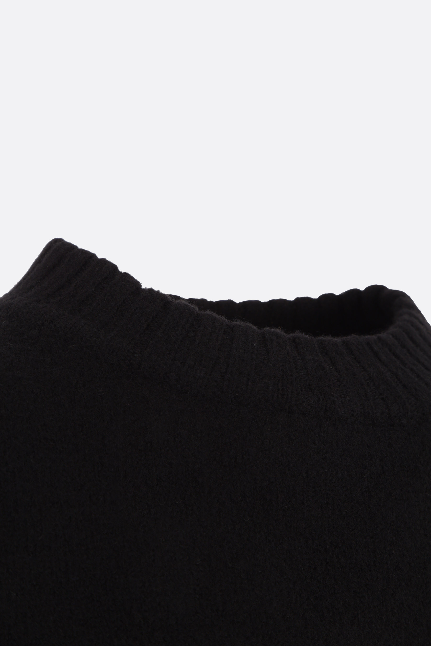 Jil Sander Wool Knit Pullover Mock Neck In Black