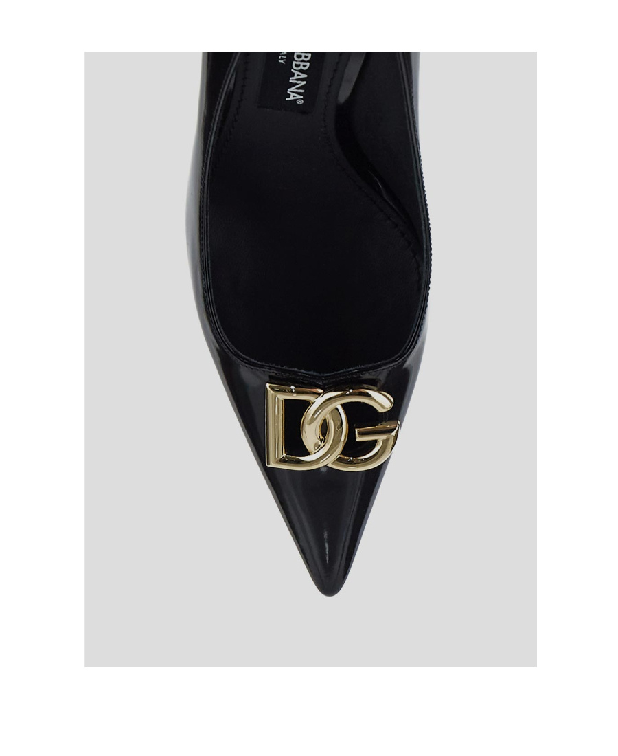 Dolce & Gabbana Pointed Toe Leather Pumps With Stiletto Heel In Black