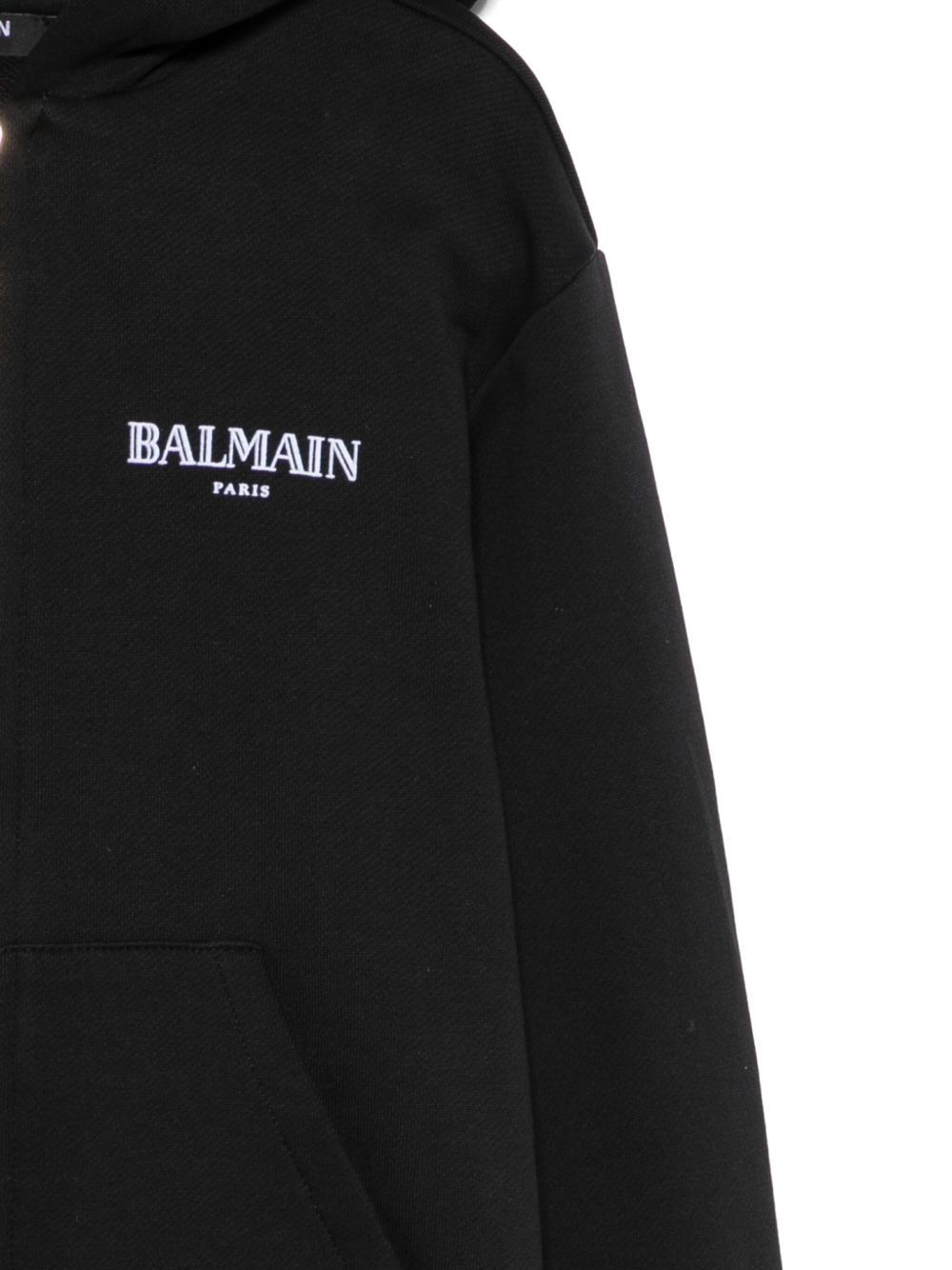 Balmain Logo-print Hoodie In Black
