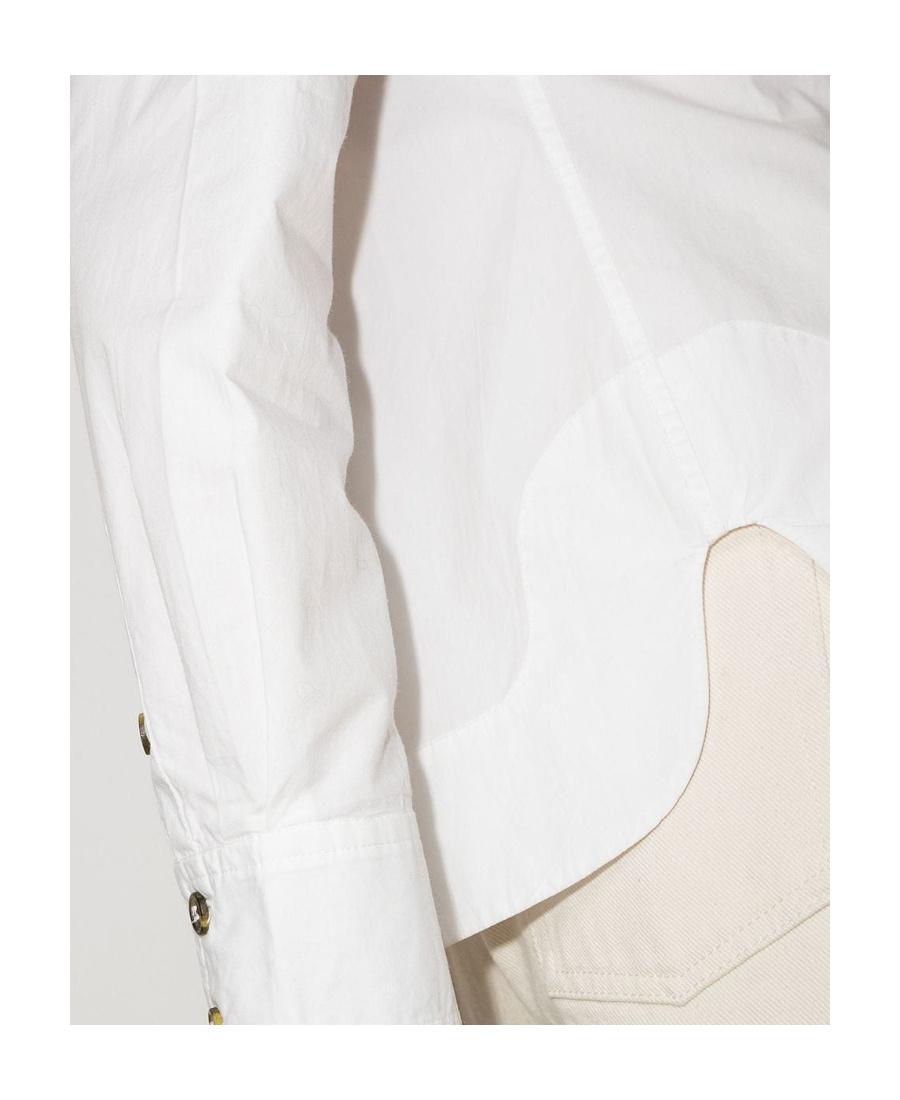 Ganni Ruffled Collar Blouse Featuring Pleats In White