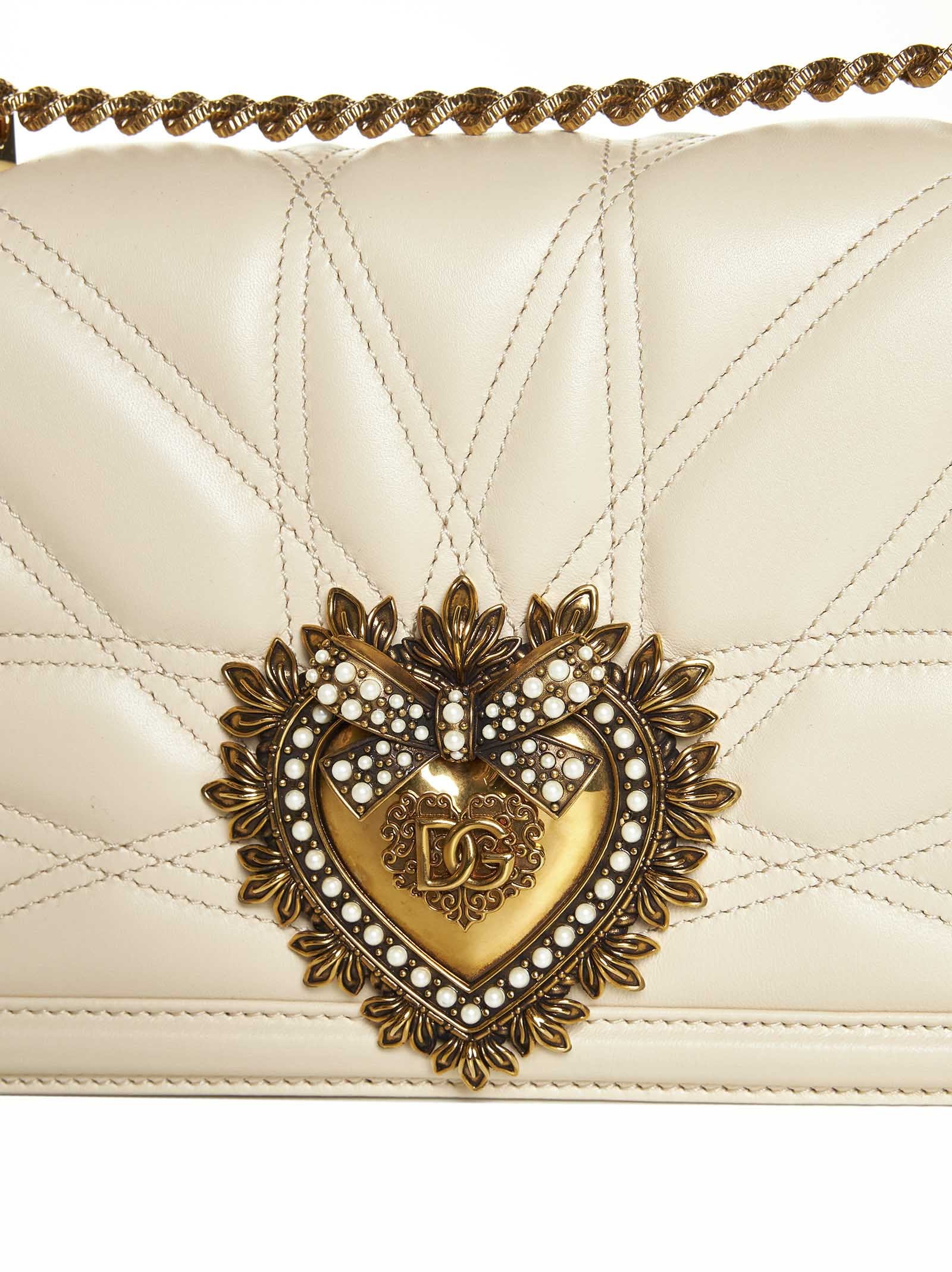 Dolce & Gabbana Medium Devotion Shoulder Bag In White