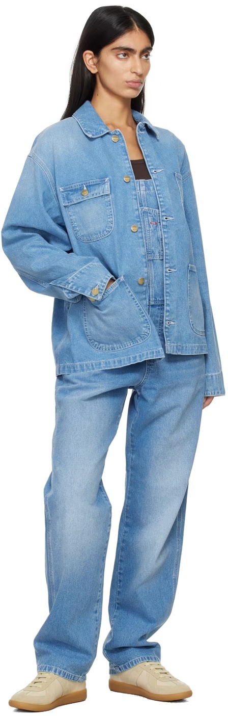Carhartt Faded Denim Coat In Blue