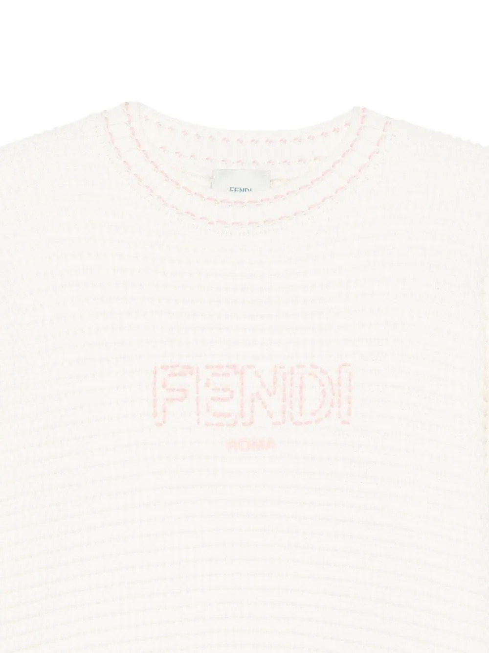 Fendi Embroidered-logo Sweater In White