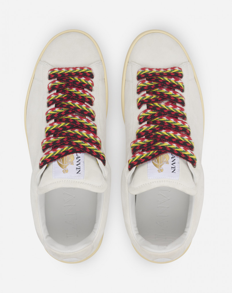 Lanvin Leather Sneakers In Gray