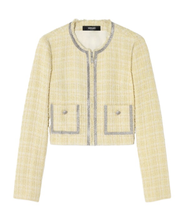 Versace Crystal Tweed Cardigan Jacket