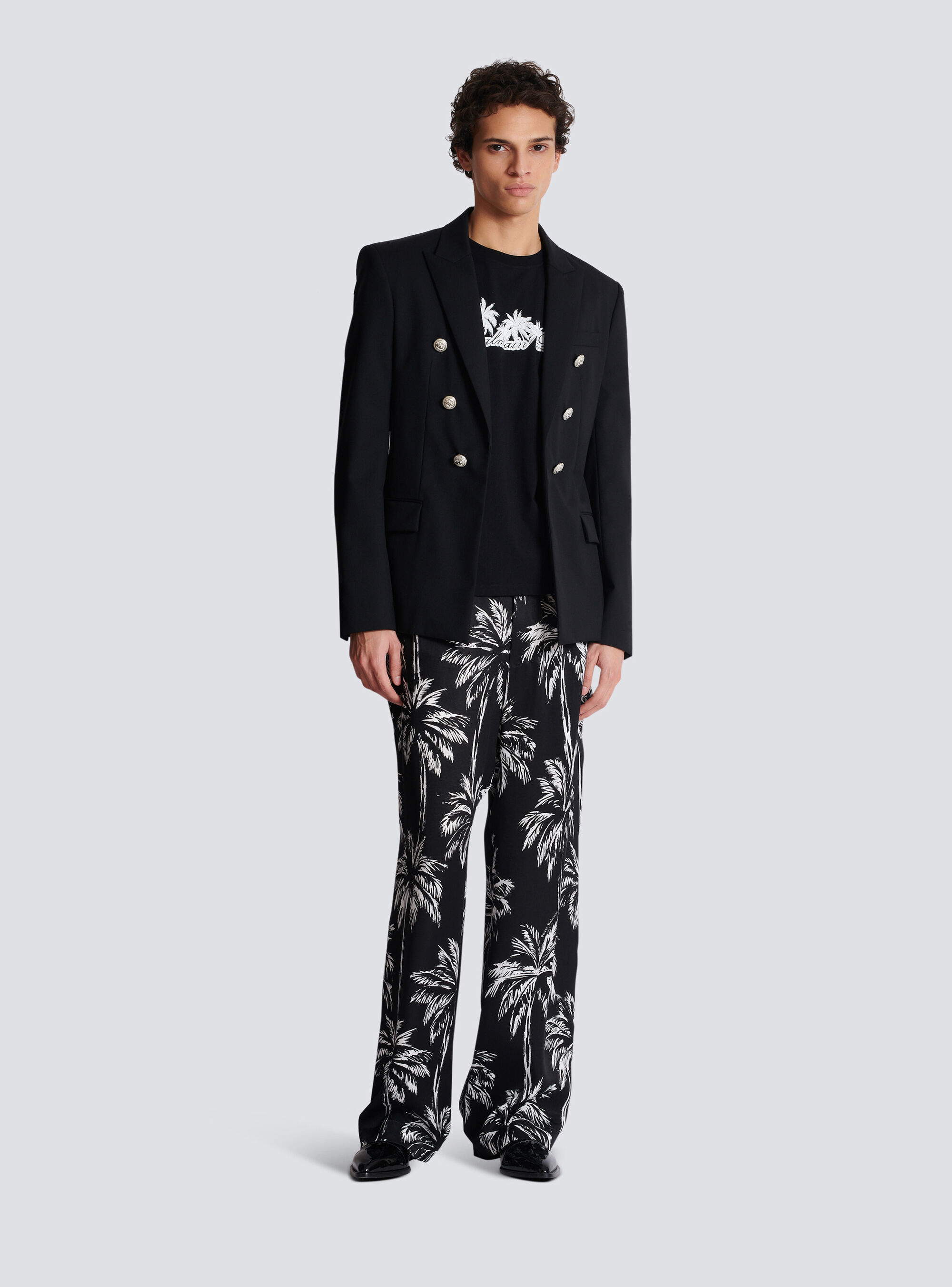 Balmain Wool Button-detail Blazer In Black