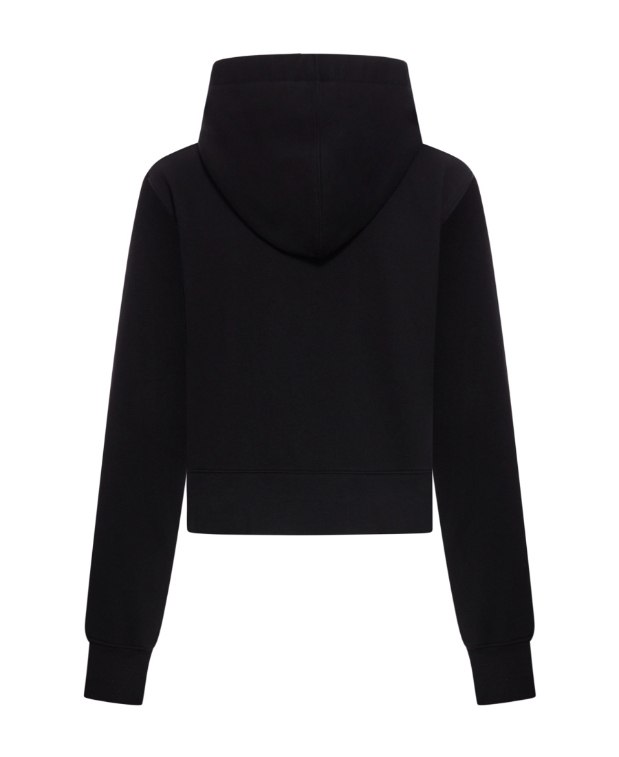Palm Angels Brushed Cotton Hoodie With Embroidered Hoodie In Black