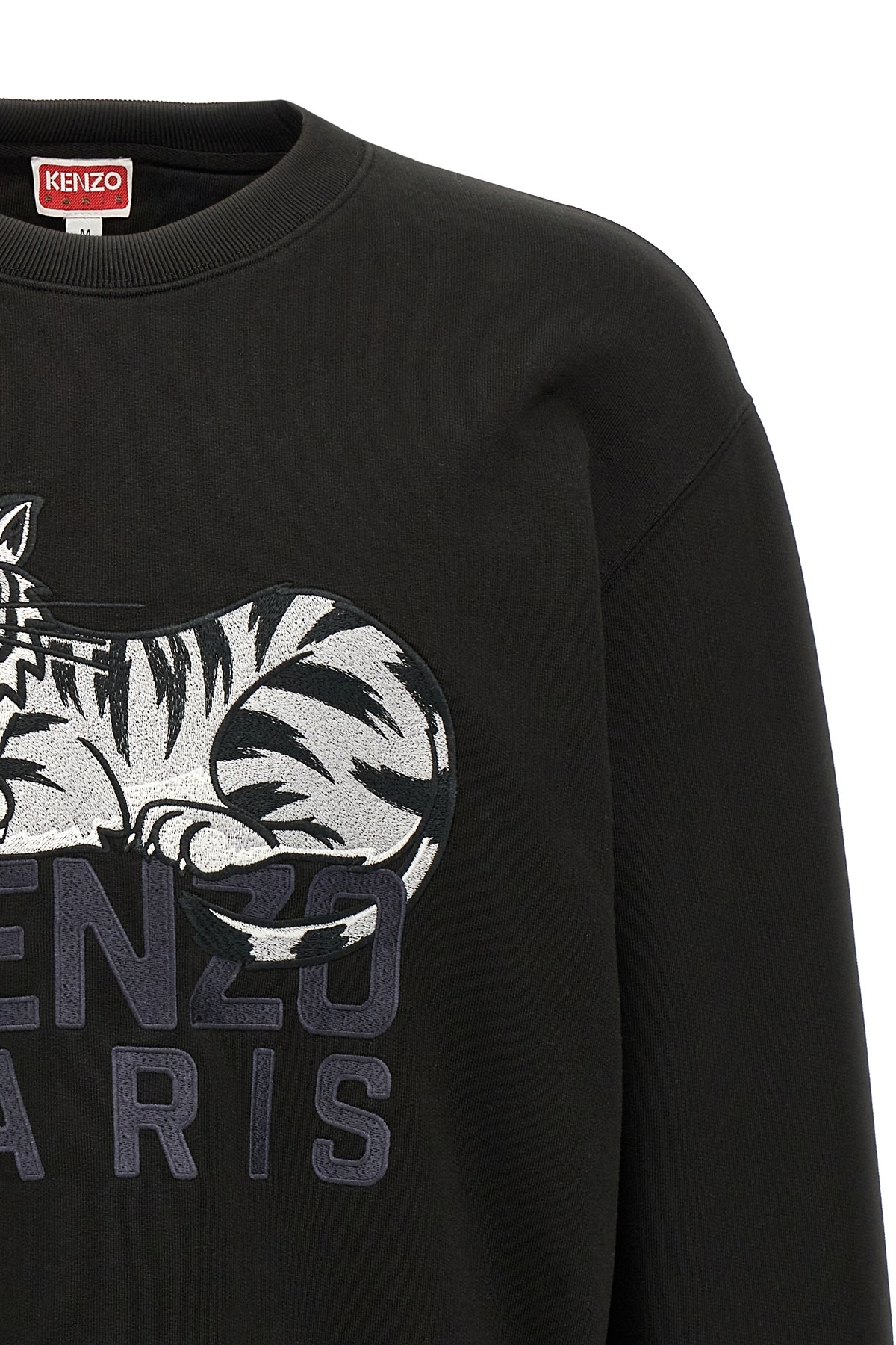 Kenzo "happy Tiger" Sweatshirt In Black