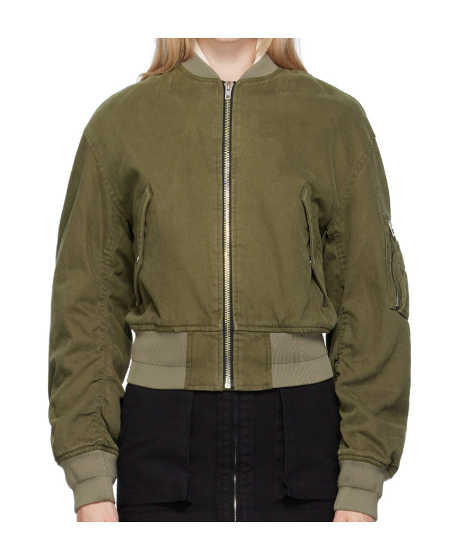 We11 Done Zipper Casual Jacket In Green