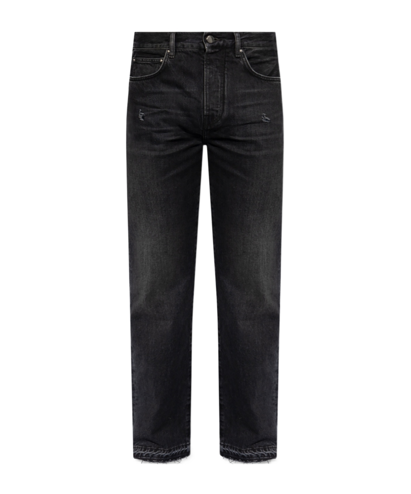 Amiri Straight Cut Loose Jeans In Black