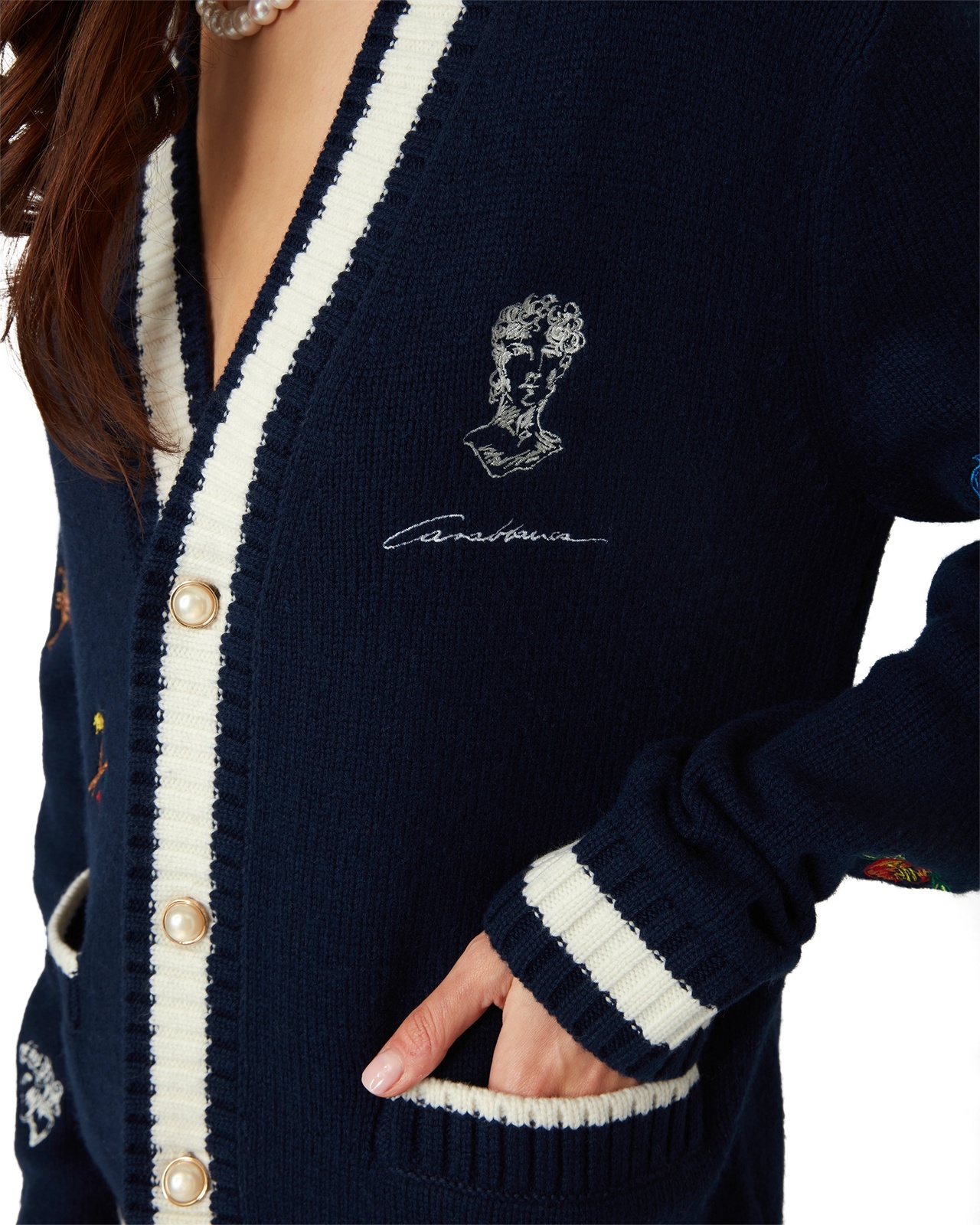 Casablanca Woolen Cardigan In Black