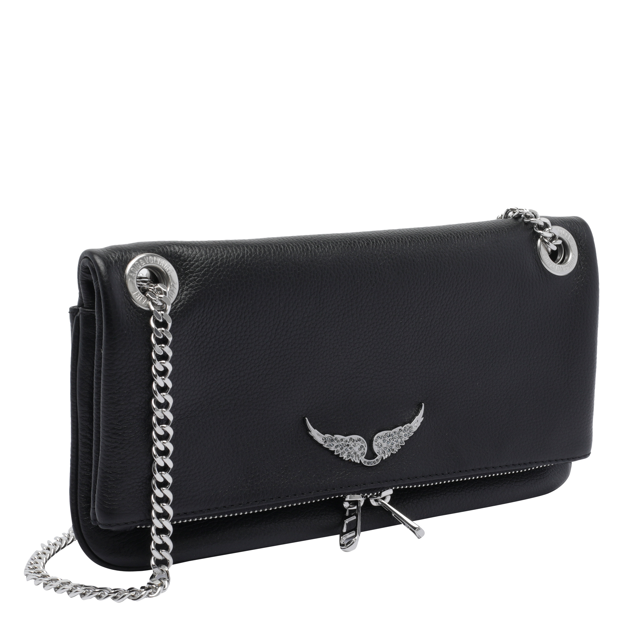 Zadig & Voltaire Rock Ii Chain-strap Crossbody Bag In Black